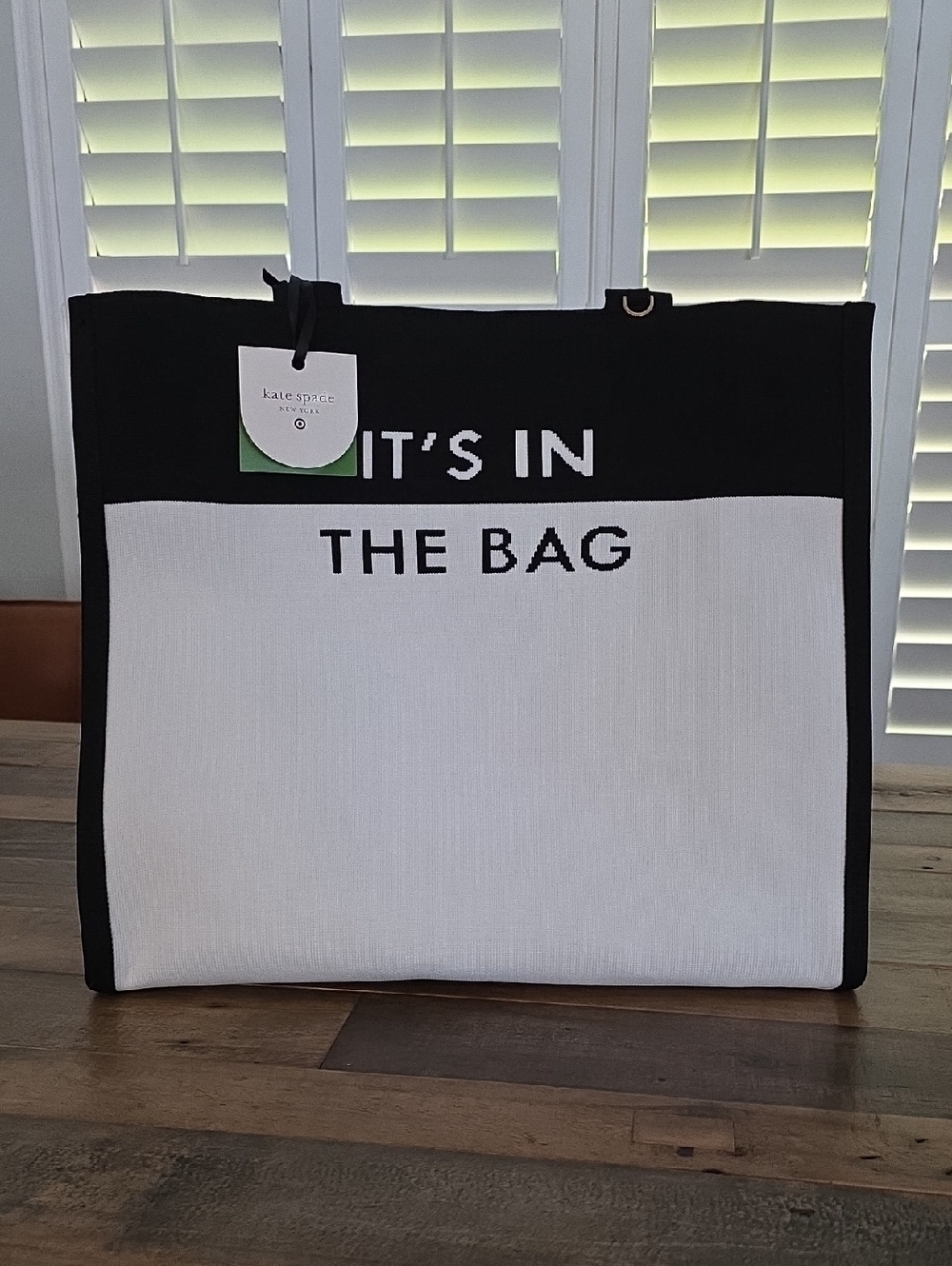 kate spade Black and White 'It's In The Bag' Canvas Tote